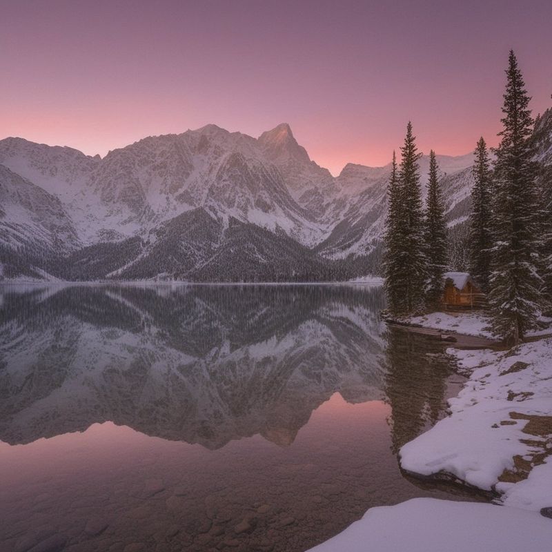 Lake and mountains scene at CFG scale 1