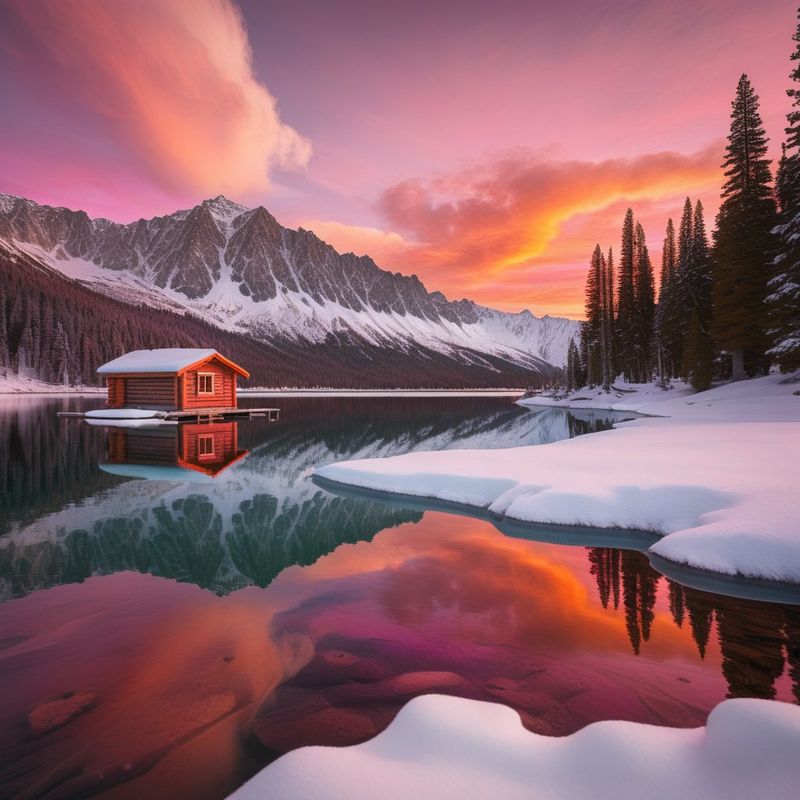 Lake and mountains scene at CFG scale 8