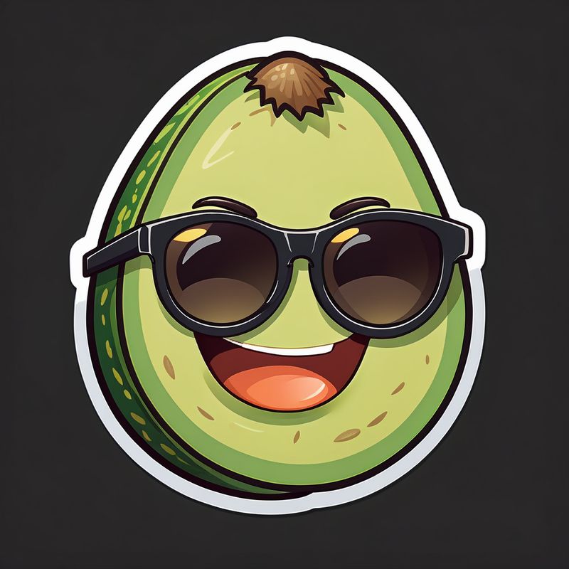 A smiling avocado with sunglasses sticker, ClipSkip 0