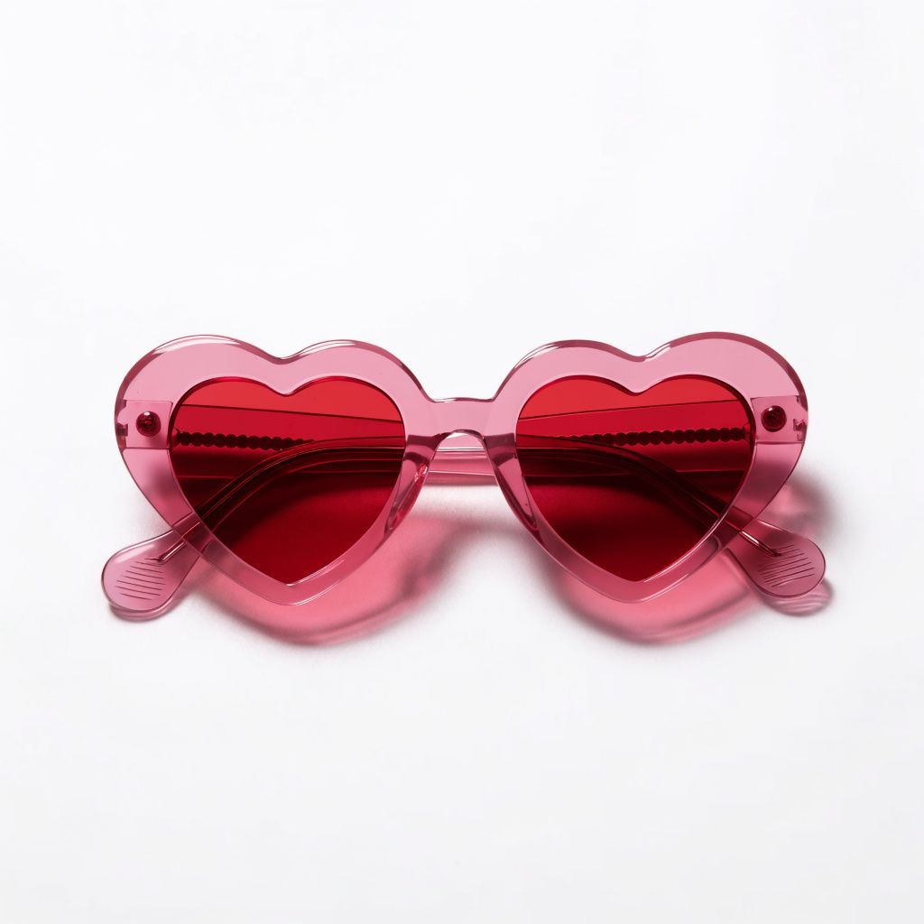 Pink heart-shaped sunglasses