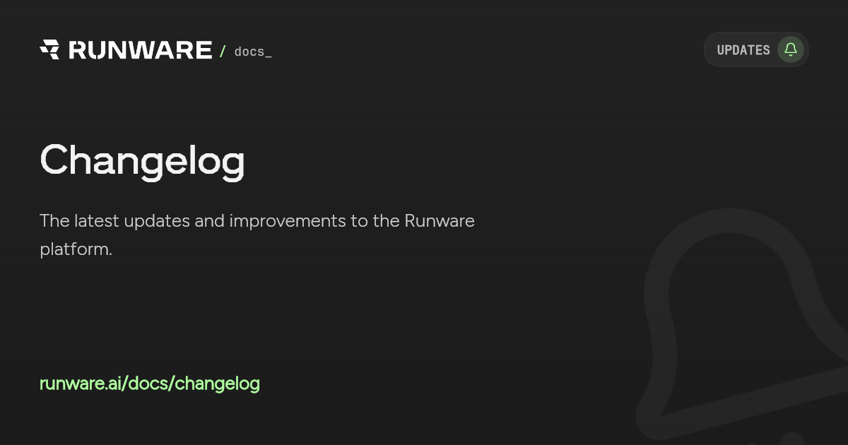 Changelog | Runware Docs
