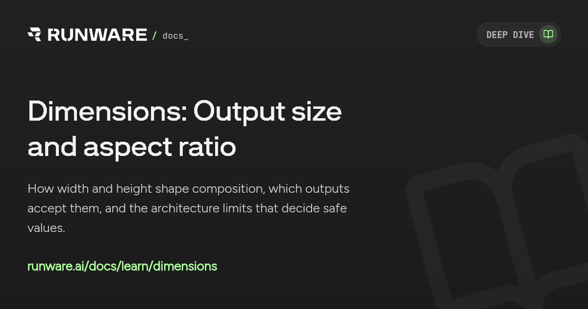 Dimensions: Image size and aspect ratio | Runware Docs
