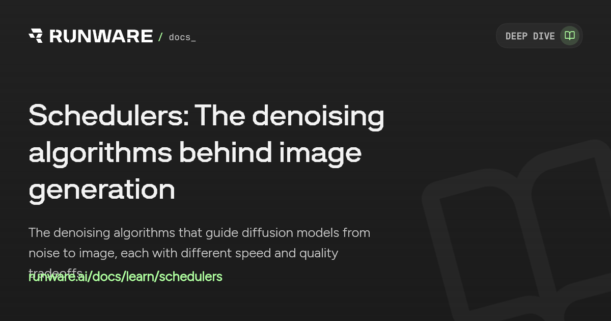 Schedulers: The denoising algorithms behind image generation | Runware Docs