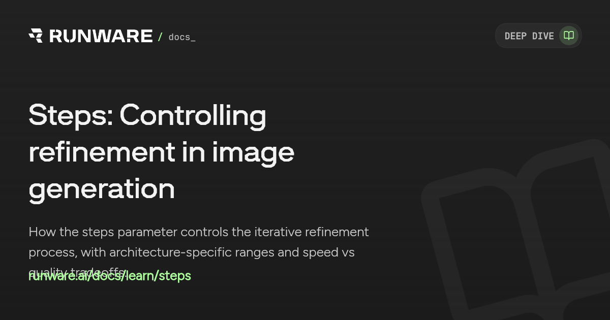 Steps: Controlling refinement in image generation | Runware Docs