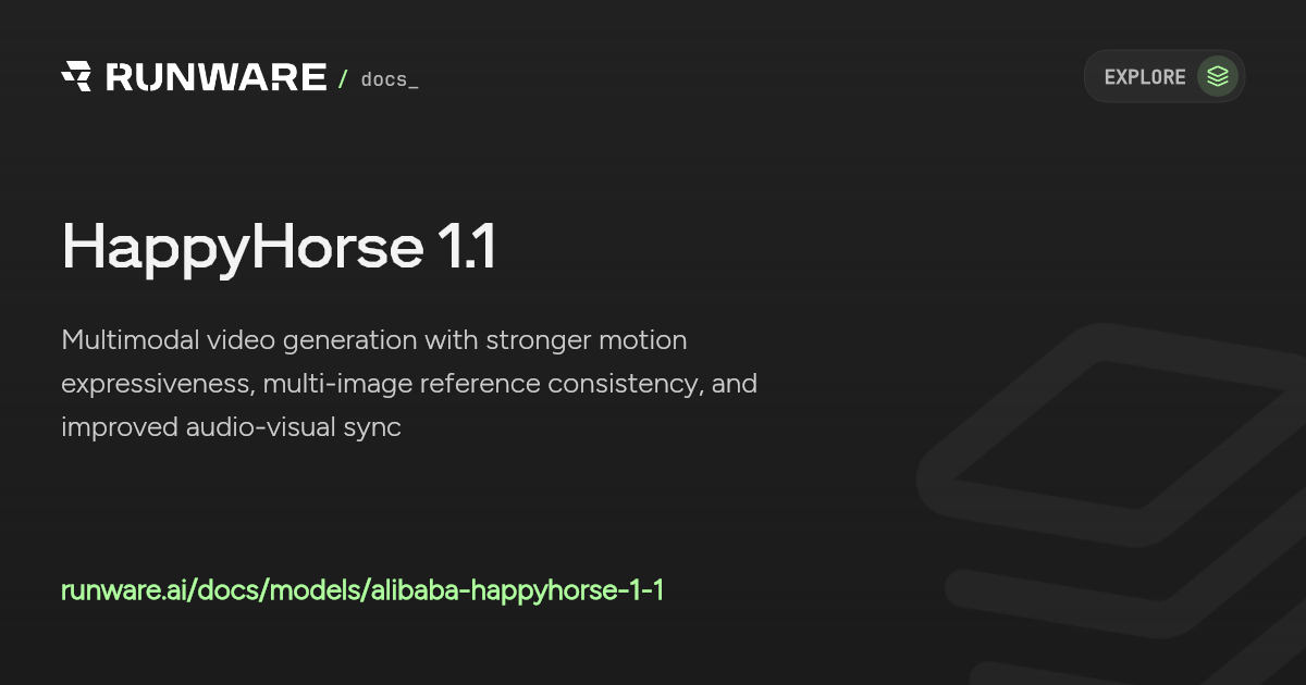 HappyHorse 1.1 API | Runware Docs