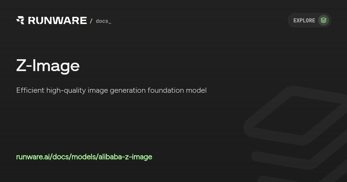 Z-Image API | Runware Docs
