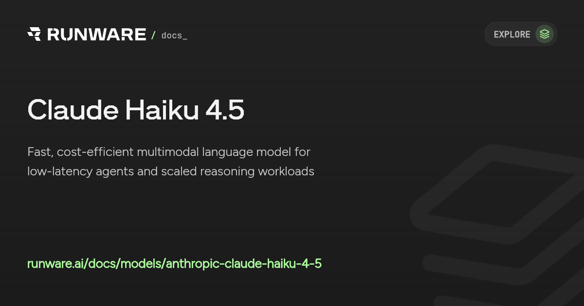 Claude Haiku 4.5 API Examples | Runware Docs