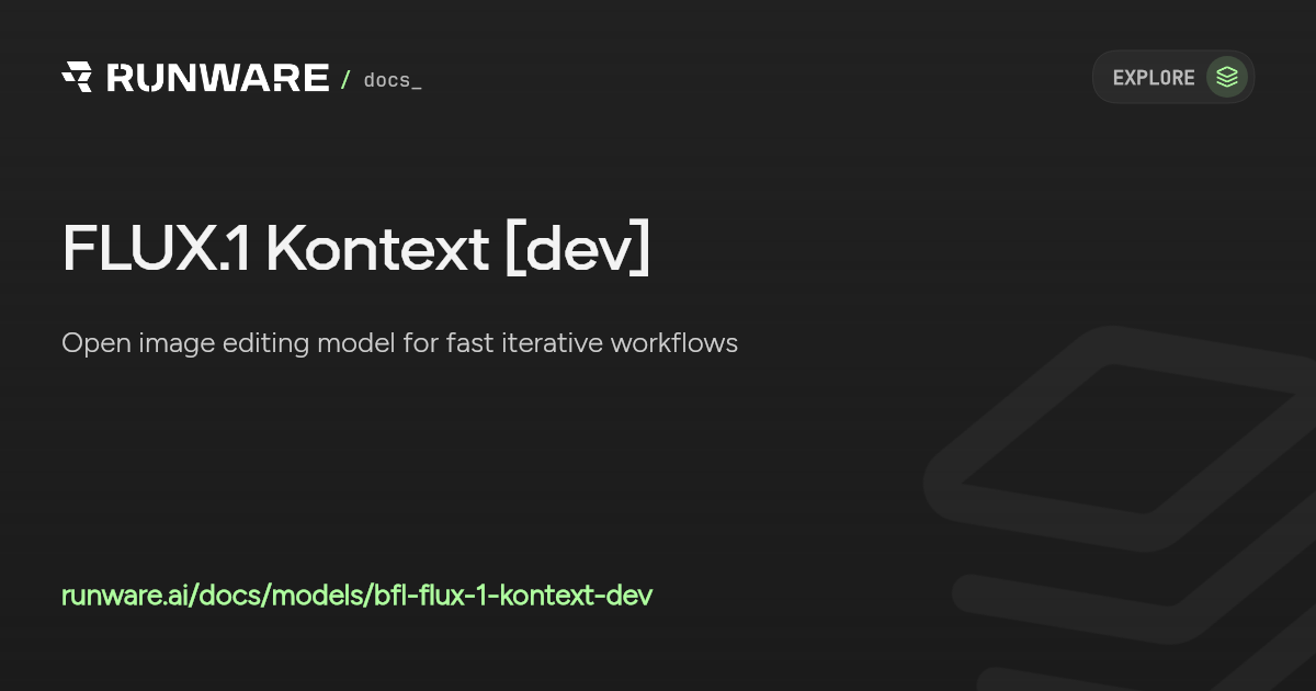FLUX.1 Kontext [dev] API | Runware Docs