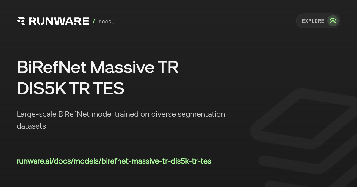 BiRefNet Massive TR DIS5K TR TES API | Runware Docs