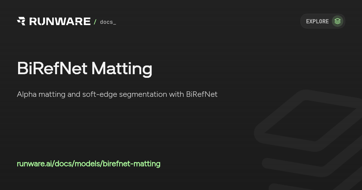 BiRefNet Matting API Examples | Runware Docs