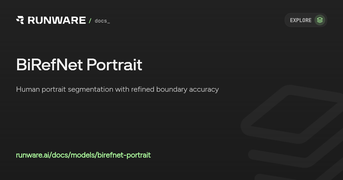 BiRefNet Portrait API Examples | Runware Docs