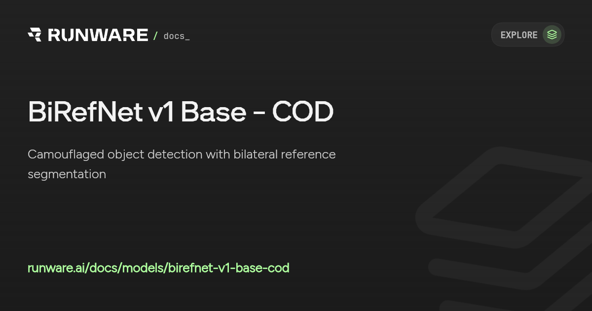 BiRefNet v1 Base – COD API Examples | Runware Docs