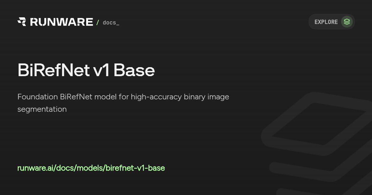 BiRefNet v1 Base API | Runware Docs