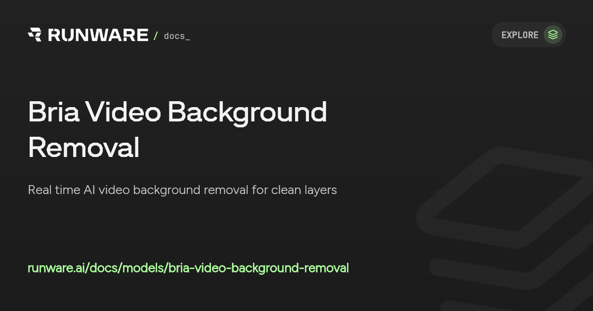 Bria Video Background Removal API Examples | Runware Docs