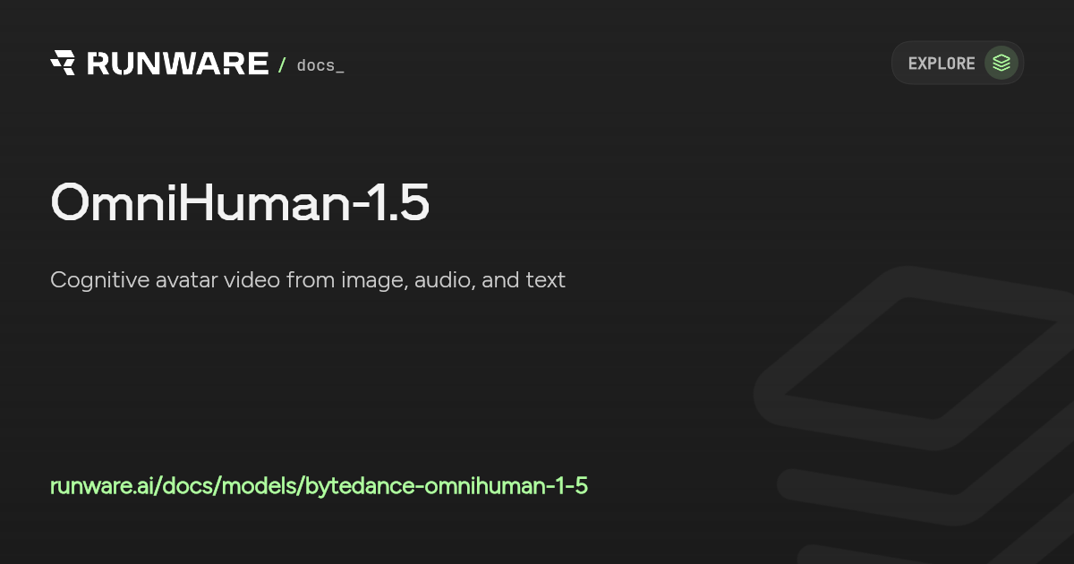 OmniHuman-1.5 API | Runware Docs
