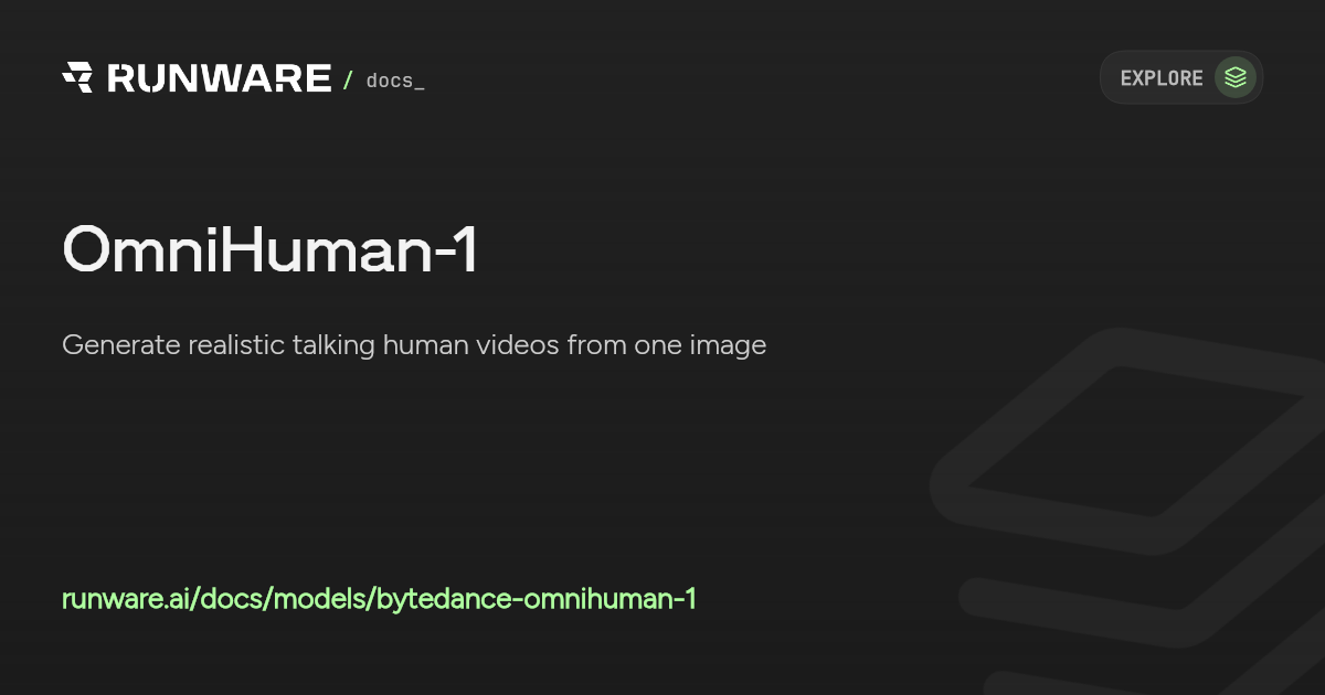 OmniHuman-1 API Examples | Runware Docs