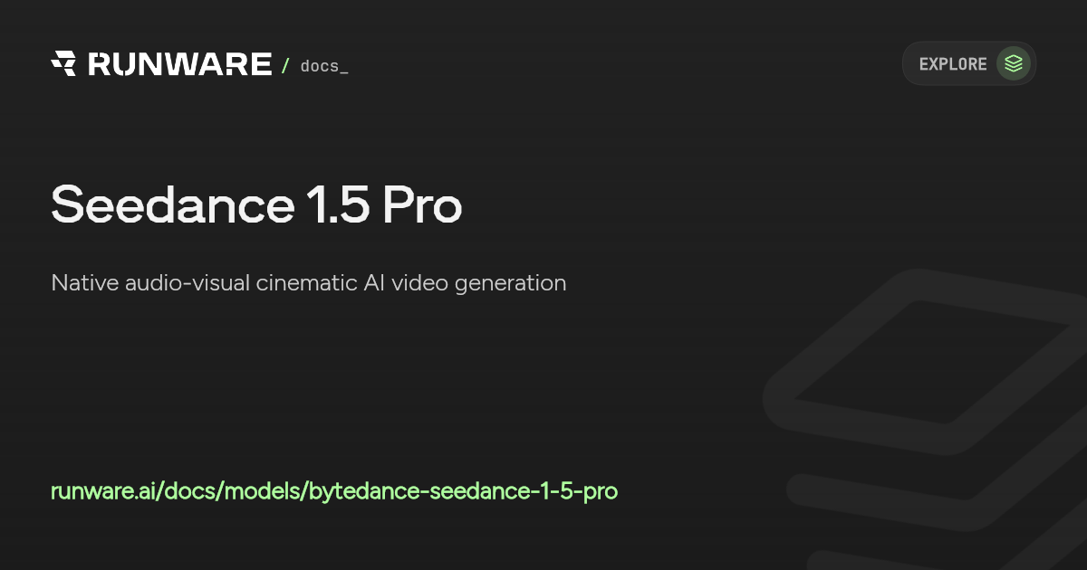 Seedance 1.5 Pro API Examples | Runware Docs