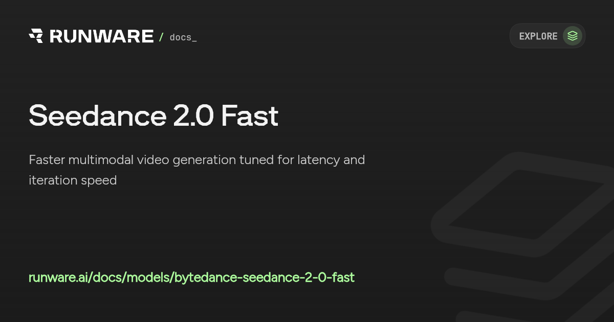 Seedance 2.0 Fast API Examples | Runware Docs