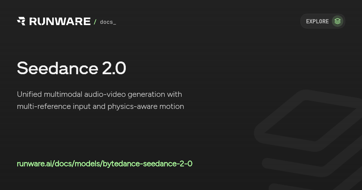 Seedance 2.0 API | Runware Docs