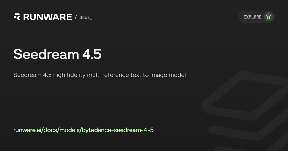 Seedream 4.5 API | Runware Docs