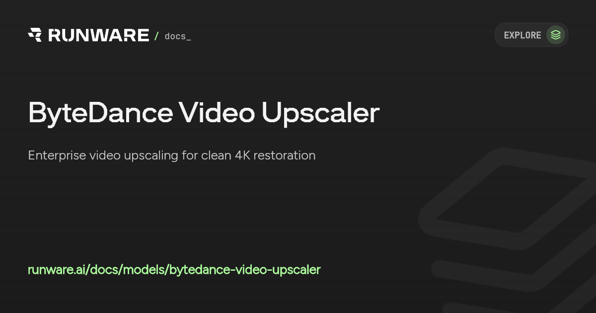 ByteDance Video Upscaler API Examples | Runware Docs