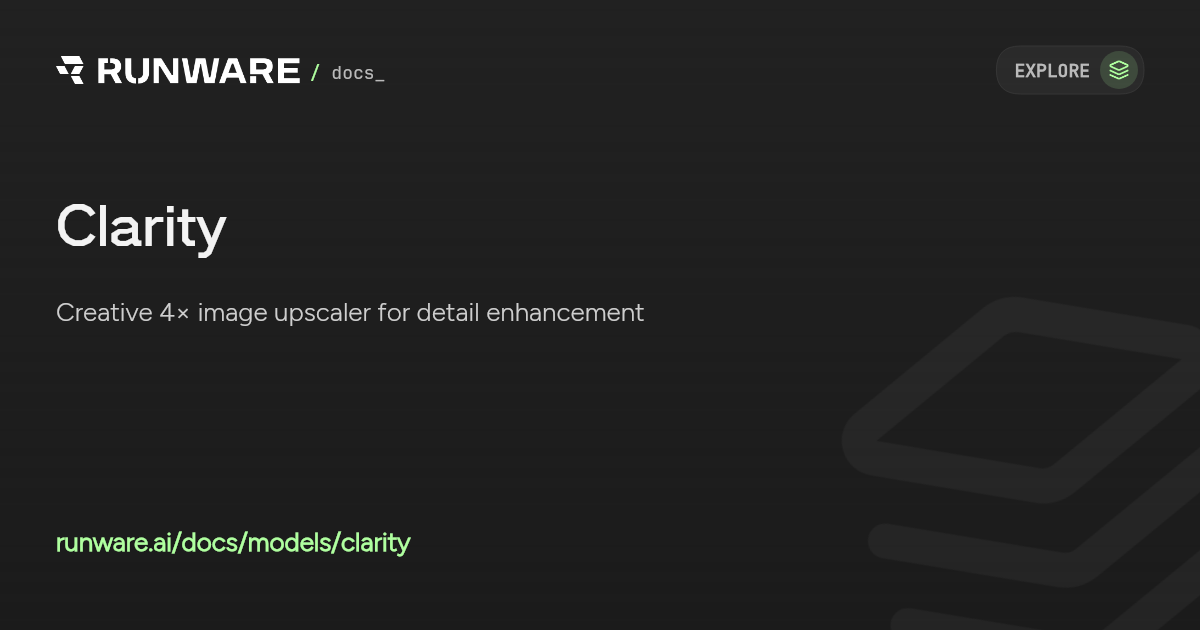 Clarity API | Runware Docs