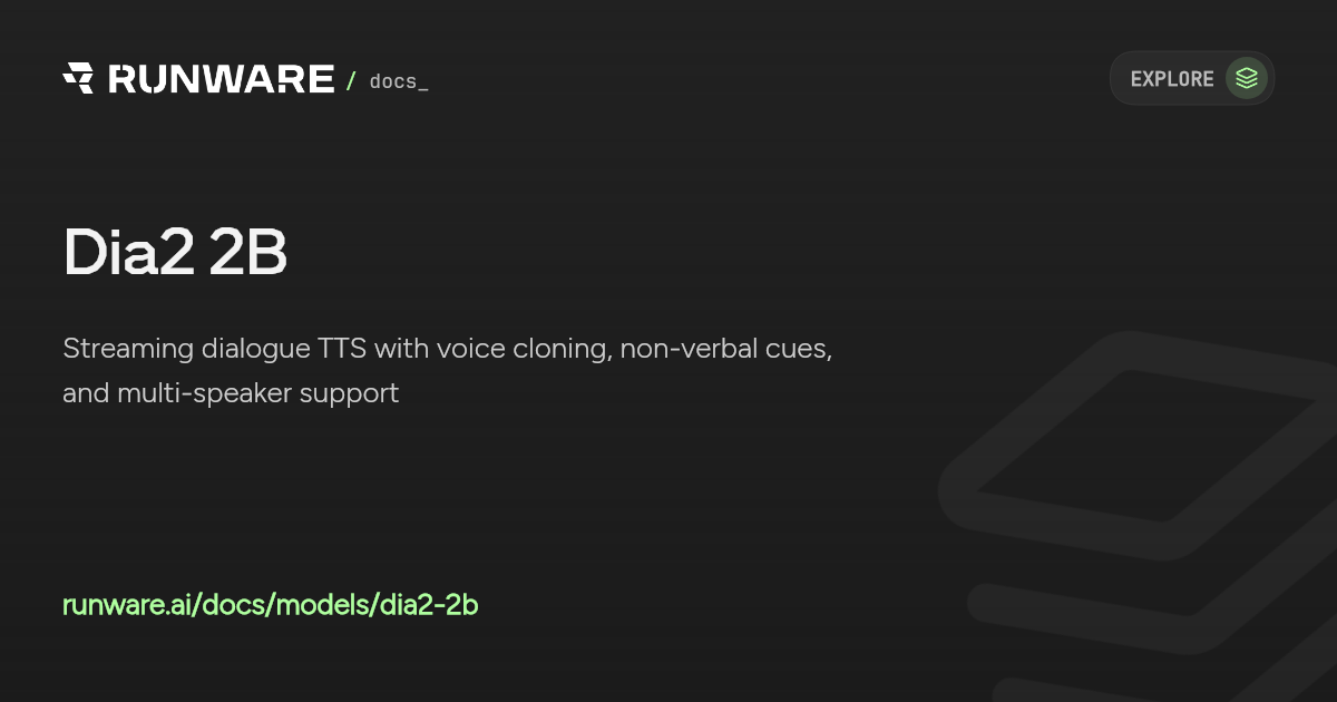 Dia2 2B API Examples | Runware Docs