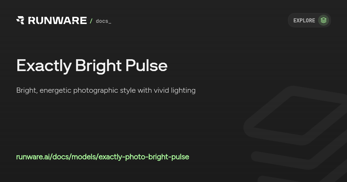 Exactly Bright Pulse API Examples | Runware Docs