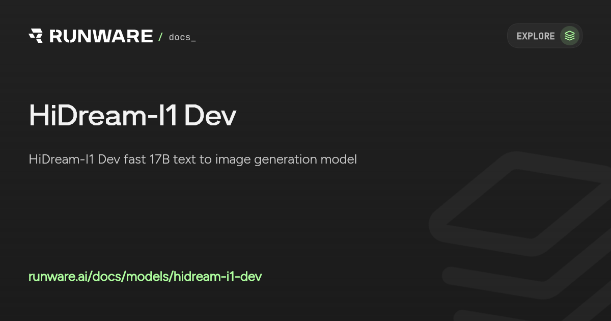 HiDream-I1 Dev API Examples | Runware Docs
