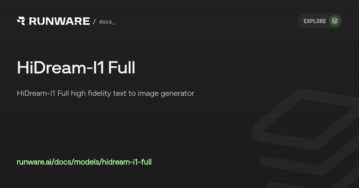 HiDream-I1 Full API | Runware Docs