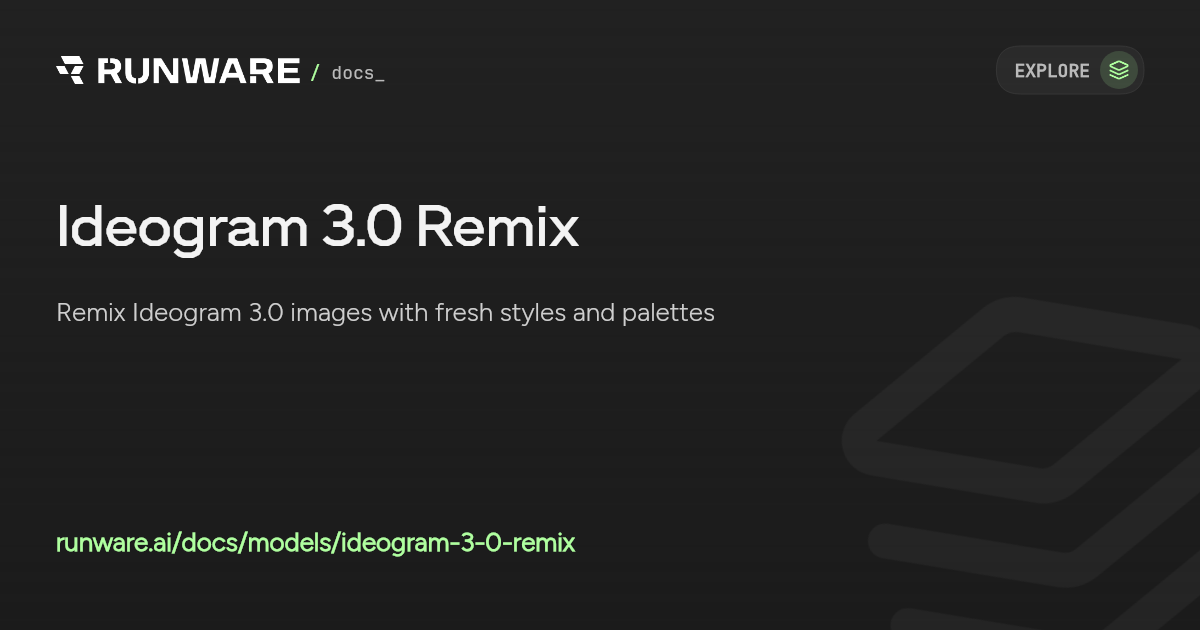 Ideogram 3.0 Remix API | Runware Docs