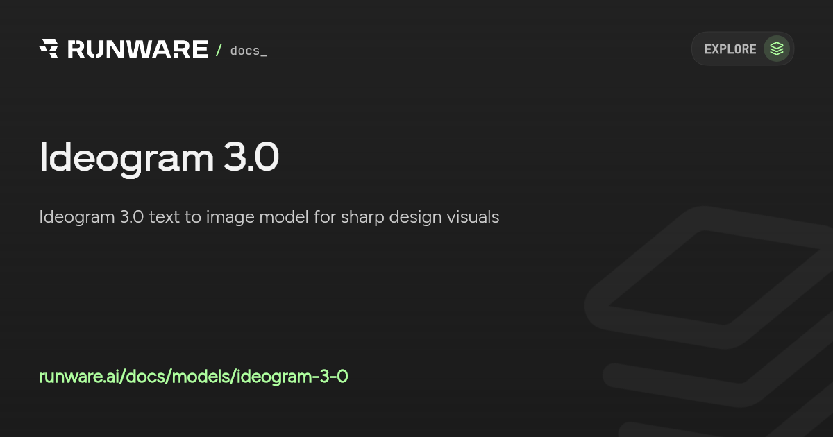 Ideogram 3.0 API Examples | Runware Docs