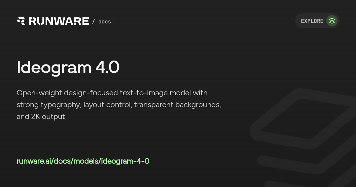 Ideogram 4.0 API | Runware Docs
