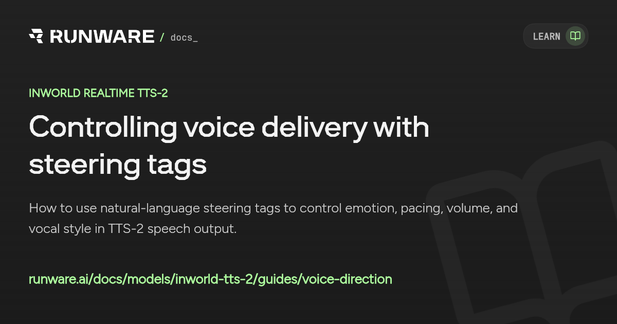 Voice Command Tag Controlling voice delivery with steering tags — Inworld Realtime TTS-2 ...