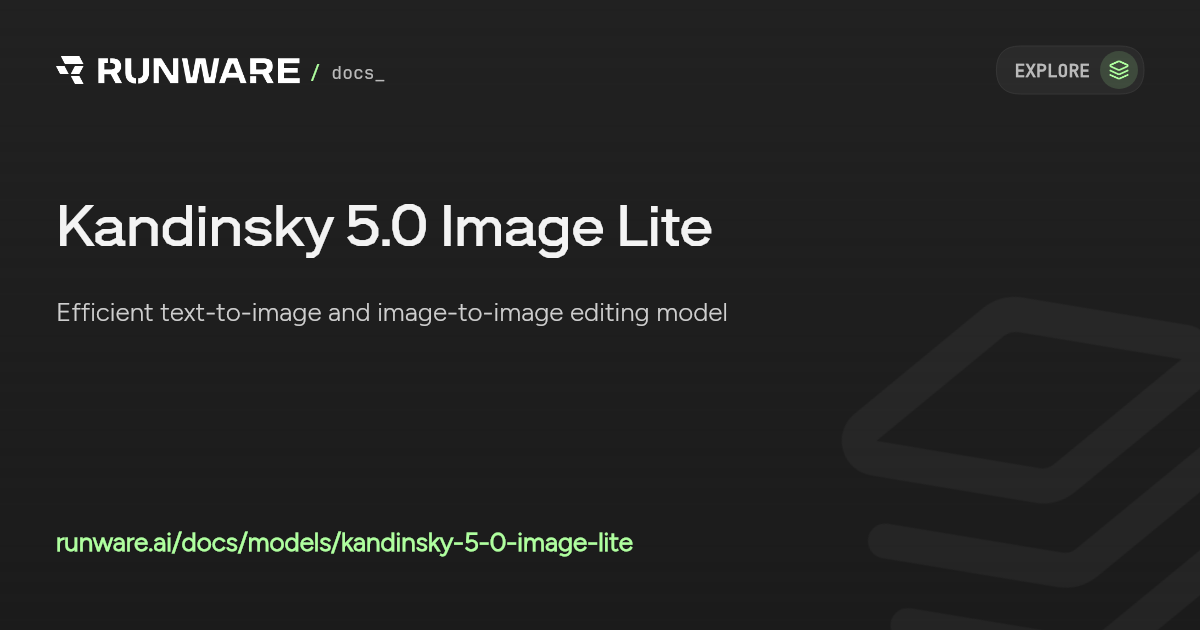 Kandinsky 5.0 Image Lite API | Runware Docs