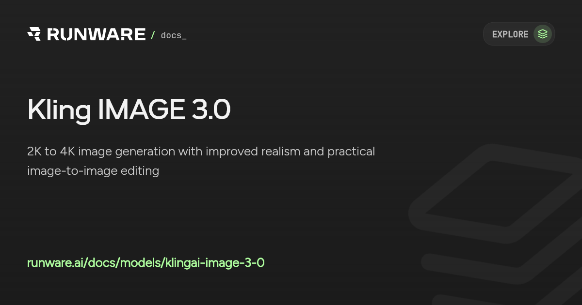 Kling IMAGE 3.0 API Examples | Runware Docs