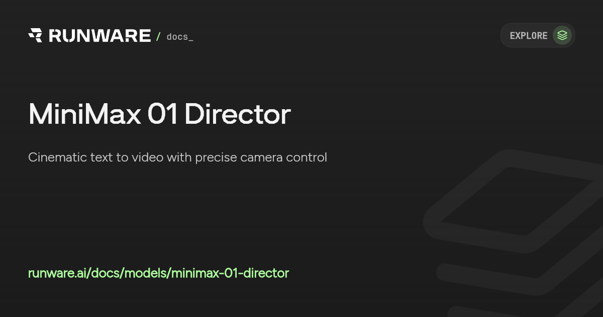 MiniMax 01 Director API Examples | Runware Docs