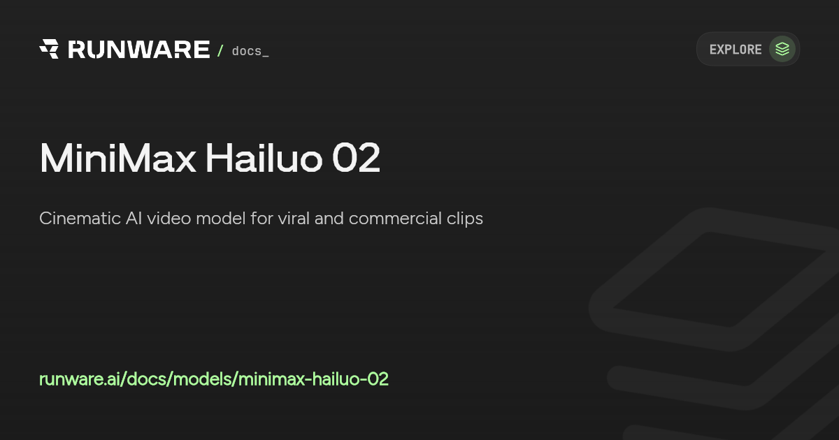 MiniMax Hailuo 02 API | Runware Docs
