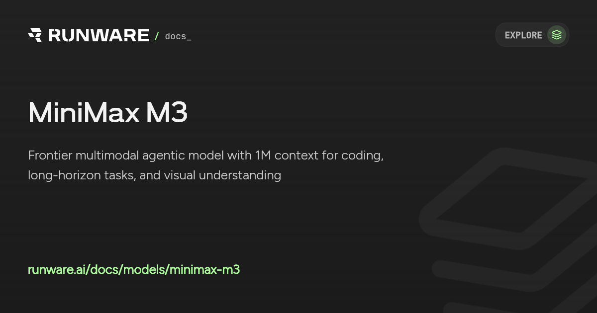 MiniMax M3 API | Runware Docs