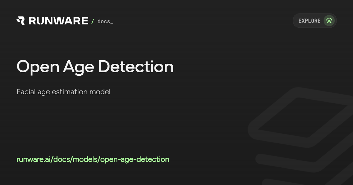 Open Age Detection API | Runware Docs