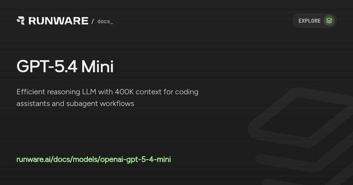GPT-5.4 Mini API Examples | Runware Docs