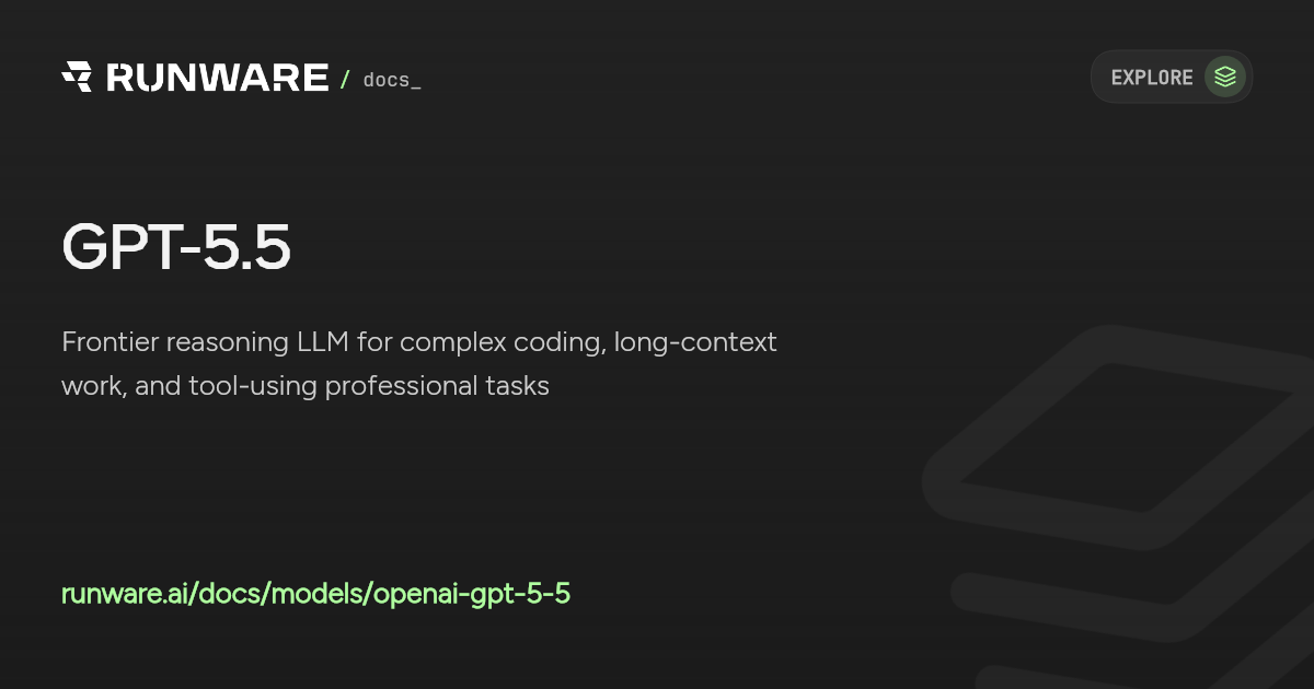 GPT-5.5 API | Runware Docs
