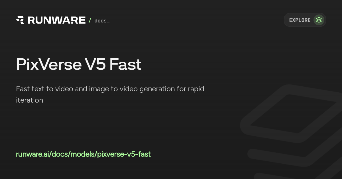 PixVerse V5 Fast API Examples | Runware Docs