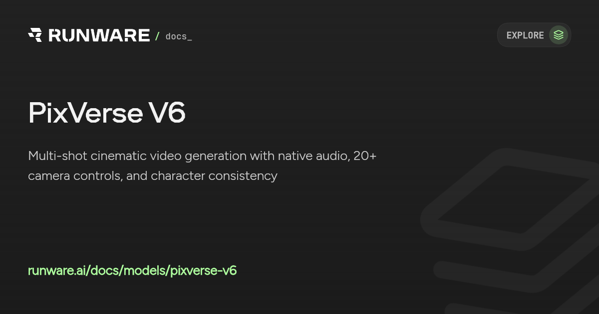 PixVerse V6 API | Runware Docs