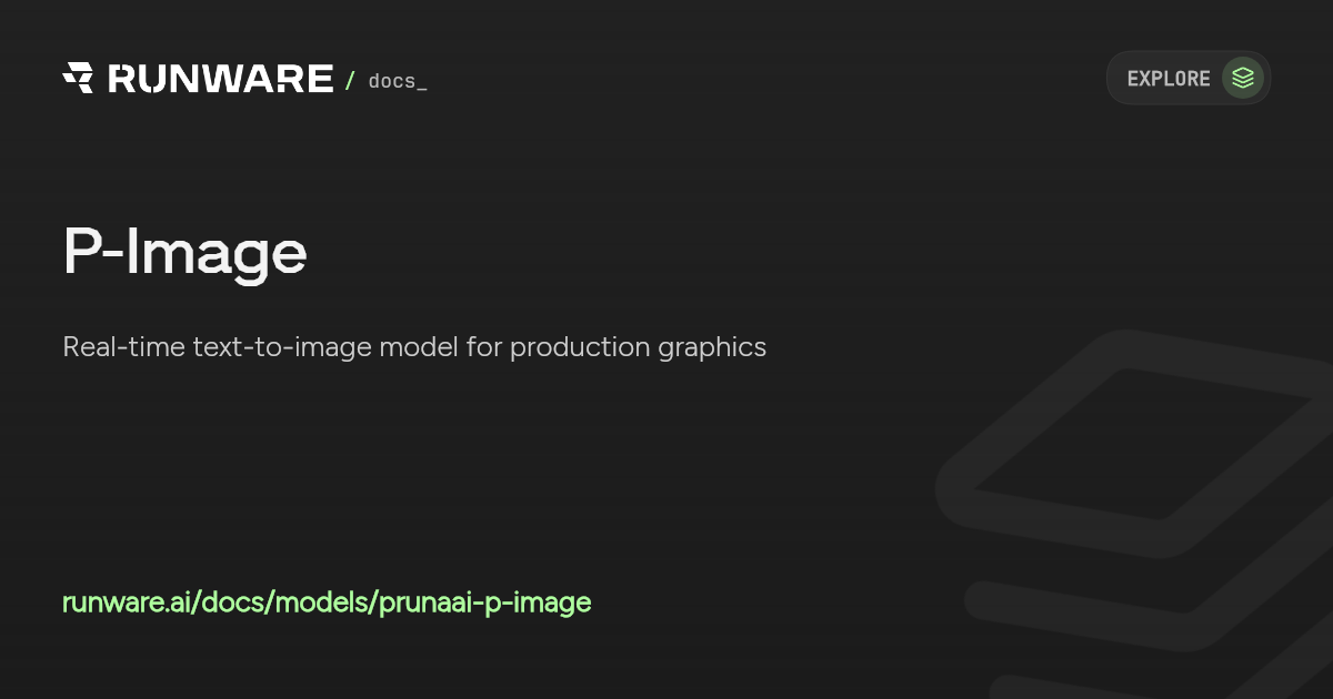 P-Image API | Runware Docs