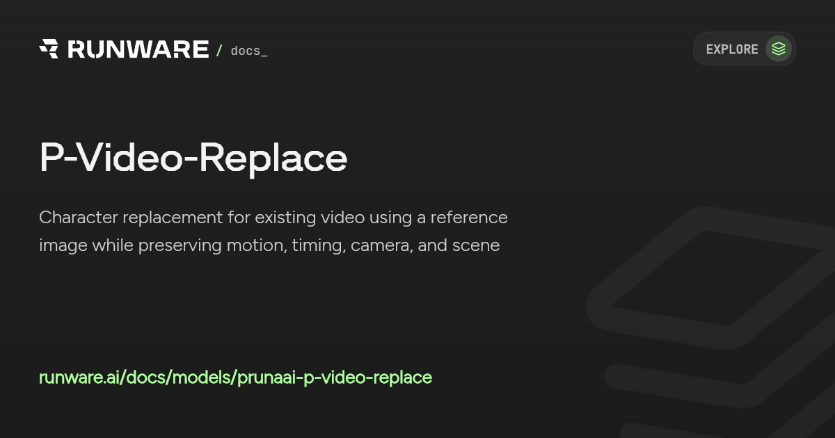 P-Video-Replace API | Runware Docs