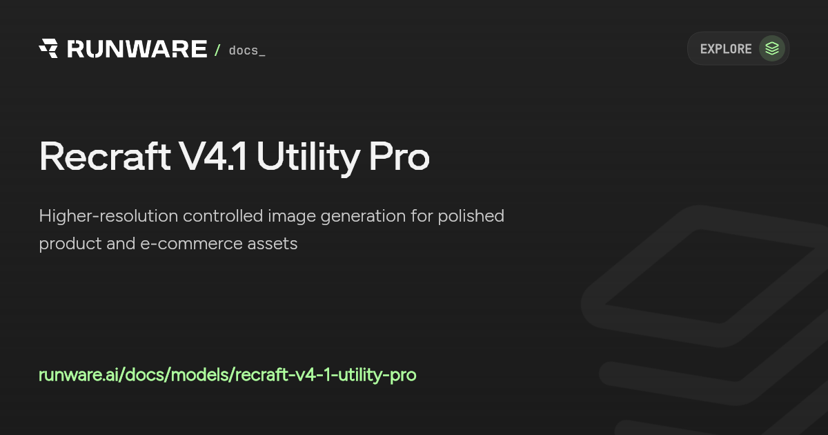 Recraft V4.1 Utility Pro API | Runware Docs