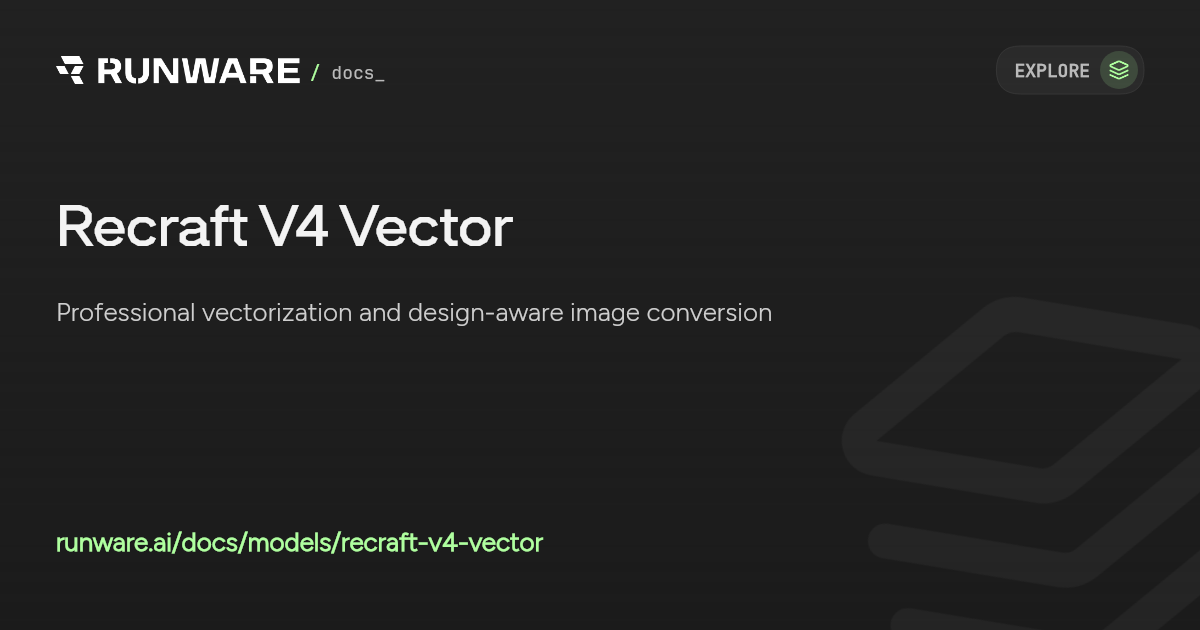 Recraft V4 Vector API | Runware Docs
