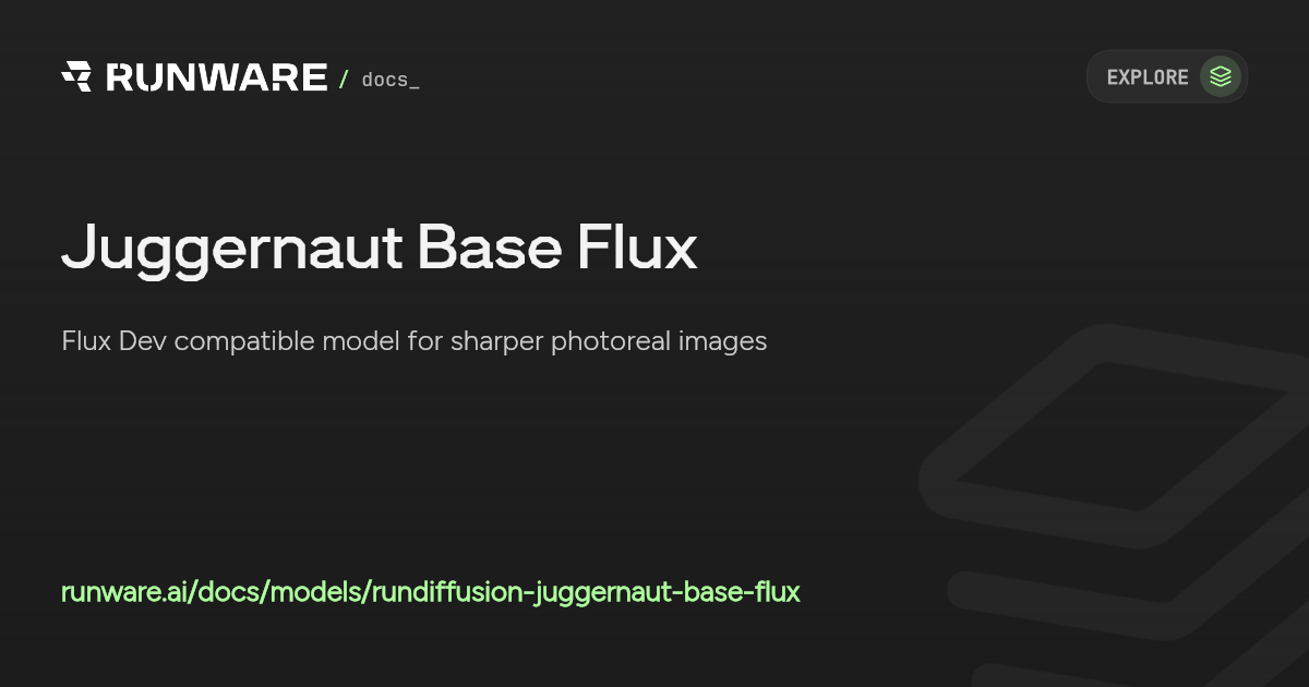 Juggernaut Diffusion Model Example Juggernaut Base Flux API Examples | Runware Docs