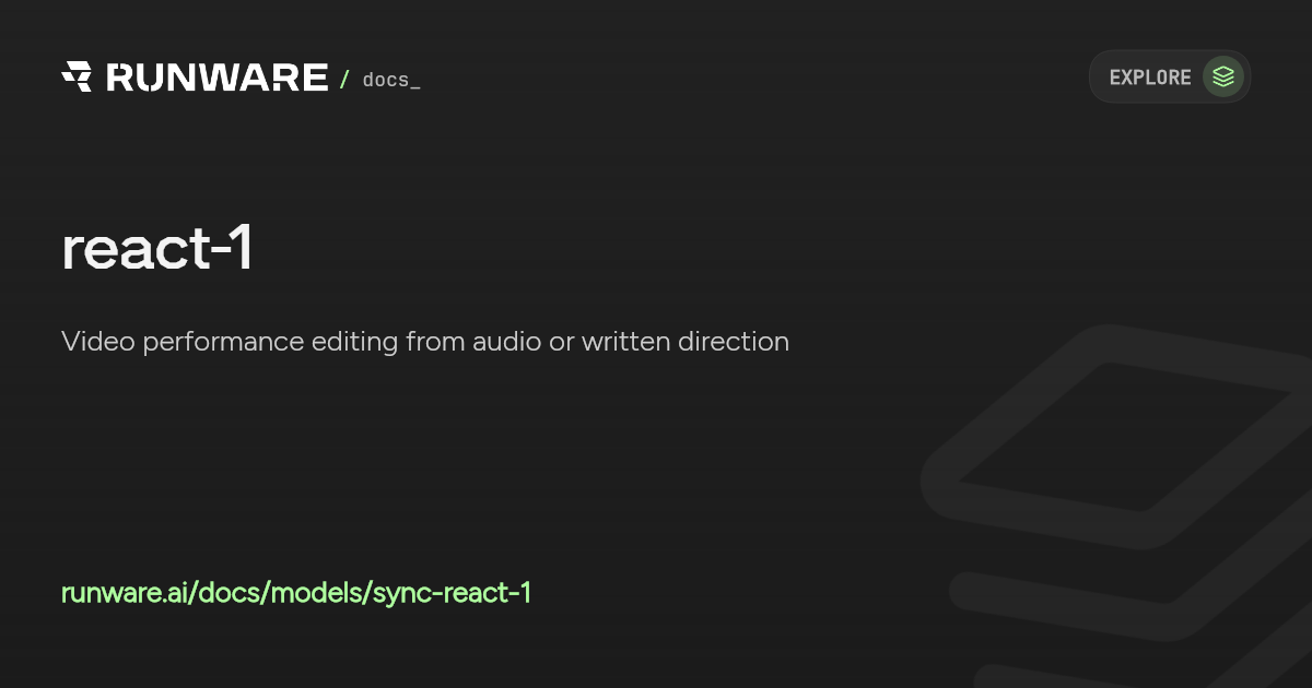 react-1 API | Runware Docs